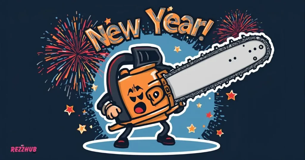 Chainsaw New Year Puns